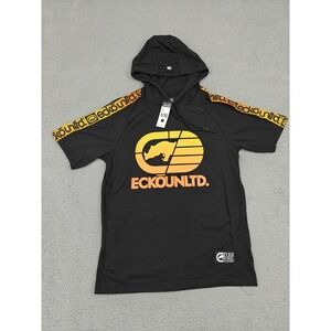 Ecko Unltd Shirt Mens Small Black Hooded Short Sleeve Graphic Rhino EO31K826 New